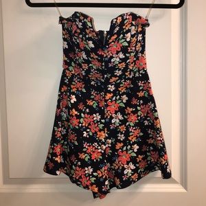 Strapless bodycon romper.